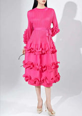 Luxury Plissé Pleated Cocktail Dress